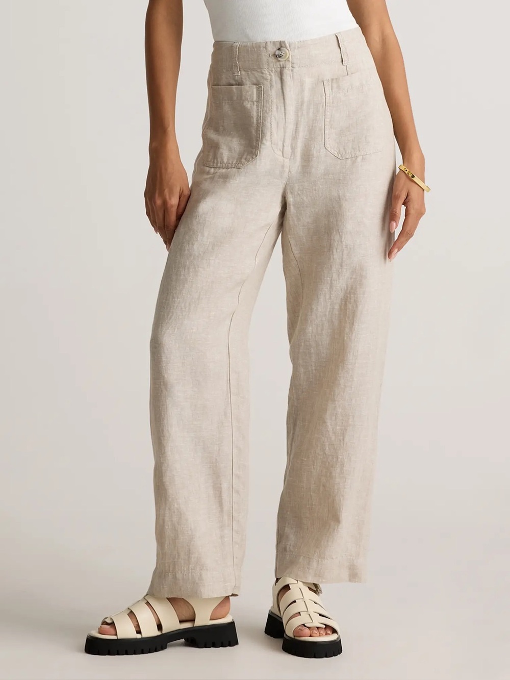 Quince NWT European Linen Patch Pocket Wide Leg Pant